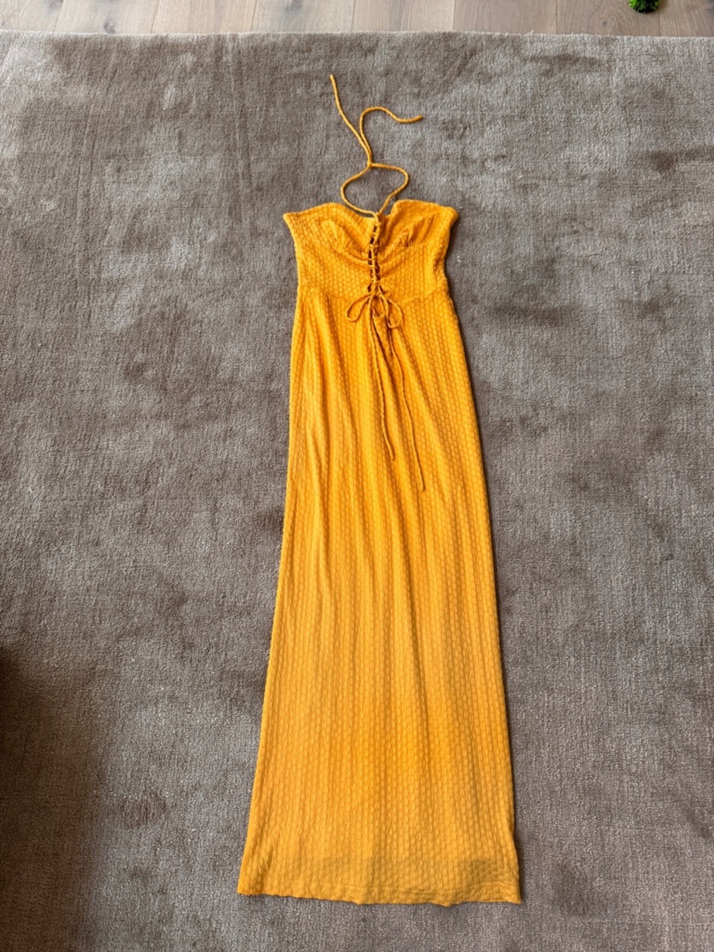 Sabo Skirt Mustard Yellow Halter Maxi Dress